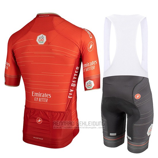 2019 Fahrradbekleidung Castelli Uae Tour Orange Trikot Kurzarm und Overall